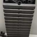 Leumoi 12 Pcs Dust Pans with Long Handle Set 36.6 Inch Commercial Dust Pan with Comb Large Plastic Stand up DustPans for Outdoor Indoor Restaurant Home Office Floor Cleaning (Black)