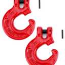 QWORK Chain Hook, 2 Pack 5/16" Logging Chain Choker Hook, G80 Steel, 2 Tons / 4500Lbs Working Load Limit