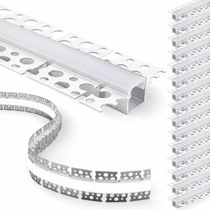 15 Pack Flexible Recessed Double-edge Plaster-in LED Channel 3.3 Ft/1 Meter