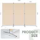 RANTILA 3 Panel Room Divider, 6 Ft Tall Folding Privacy Screen Freestanding Room Partition Wall Dividers, 102''W x 20''D x 71''H, Beige