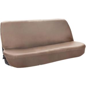 Leather Bench Truck Seat Cover, Front Full Size Universal PU Synthetic Truck Seat Cover Deluxe Front Bench Seat Synthetic Leather Cover Fit for Chevy/Ford/Dodge etc. (Beige)