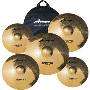 Arborea Cymbal Pack Alloy Cymbals Drum Cymbal Set 14"/16"/18"/20" Plus Free Cymbal Bag 5 Pieces Cymbals for Drum Set