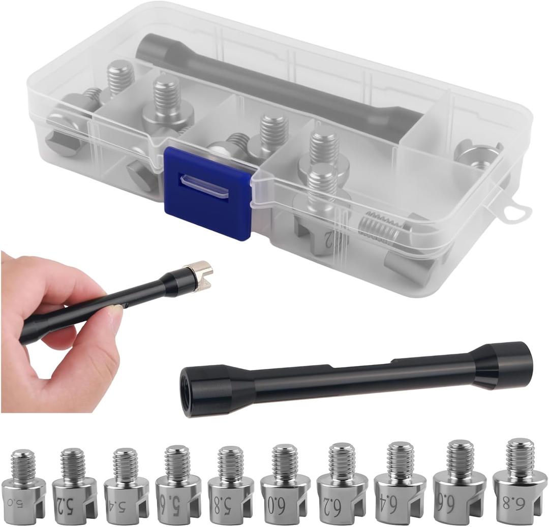 Motorcycle Spoke Wrench with 10 Sizes Joints,5.0-6.8mm Dirt Bike Spoke Wrench for Spokes Adjustment to Improve Stability,Double-ended Spokes Wrenches Dirt Bike Tool Kit