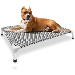 Elevated Outdoor Dog Bed, Large Size, Cotton Material, Non-Slip Feet, Fits up to 100 Lbs