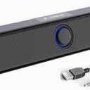LENRUE Computer Speakers for Desktop,PC Speakers with Single USB for Power and Stereo Sound,Touch Lights Gaming Speakers Sound bar for Desktop PC Monitor Laptop (USB-C Adapter Included)
