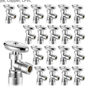 20 Pack Angle Stop Valves, 1/2" Nominal (5/8" OD) Push x 3/8" OD Compression, 1/4 Turn Water Shut Off Valves Brass Push-to-Connect Plumbing for PEX Pipe, Copper, CPVC