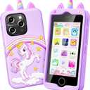 Kids Smart Phone for Girls, 4.0" Touchscreen Learning Music Puzzle-Games Toddler Phone for Kids Ages 3-6, Dual Camera Built-in 8G SD Card Toy, Birthday Gifts for Kids Cell Phone Toy, Purple