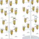 Champagne Tree Stand,Champagne Tower,4 Tier Metal Cocktail Tree Stand,Cocktail Tree Stand,Champagne Stand for Weddings, Bridal Shower, Parties & Events,2 Pack,White