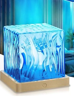 Northern Lights Projector - 16 Color Aurora Night Lights Cube Lamp with Remote, Dynamic Wave Effect for Christmas Gifts for Teens, Teenage Girls (Plastic Base)