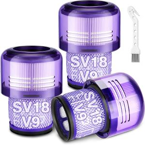 V9 SV18 Filter Replacement for Dy-son Digital Slim & V9 Motorbar Cordless Vacuum, Digital Slim Origin & Fluffy & Fluffy Extra & Fluffy Pro Vac, for Part No.970612-01, 3 Pack V9 Hepa Filter