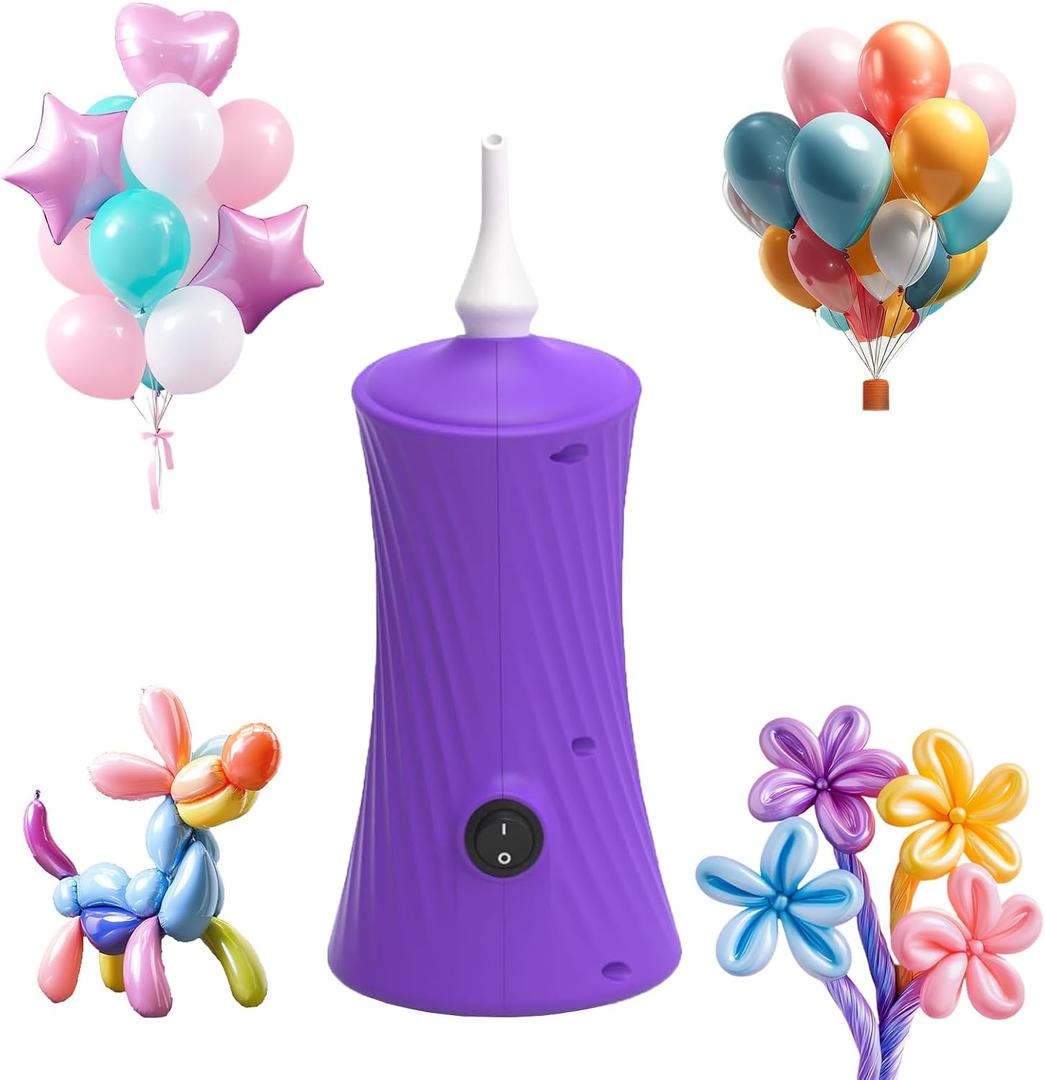 Balloon Pump Electric - Portable Air Balloon Pump for Long Balloons, Balloon Blower Inflator Machine for Twisty, Animal Classic Round, Foil, Latex Balloons