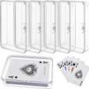 16 Pc Plastic Playing Card Boxes, Snaps Closed Poker Gaming Deck Holder, Standard Size Card Game Storage