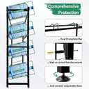 12-Tray 5 Gallon Water Jug Holder Heavy Duty, 4-Tier Wall Mount Water Bottle Rack, Powder Coated Steel, Black, 13"D x 36.7"W x 44.8"H, Home, Office, Restaurant, Gym