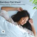 Royale Linens Bamboo Viscose Twin Flat Sheets Only - Cooling Sheets - Organic Viscose Derived from Bamboo - Flat Sheet Only - Top Sheet - Breathable & Silky Bedding (Twin, Lake Blue)