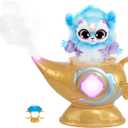 Magic Mixies Magic Genie Lamp with Interactive 8" Blue Plush Toy and 60+ Sounds & Reactions. Unlock a Magic Ring and Reveal a Blue Genie from The Real Misting Lamp. Gifts for Kids, Ages 5+