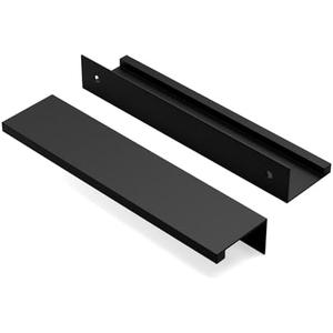 Peaha 7 Pack Matte Black Finger Edge Pulls for Cabinets 6-1/4 Inch Invisible Hidden Drawer Handles Concealed Hardware