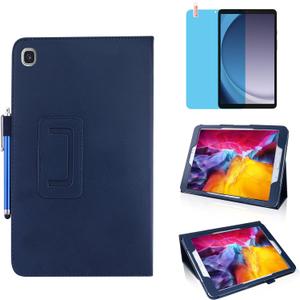 Slim Leather Case for Samsung Galaxy Tab A9 8.7 Inch 2023 (SM-X110 X115 X117), Multi-Angle Stand Full-Protective Tablet Cover Book Case with Stylus Pen,Screen Film (Blue)