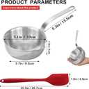 Mini Egg Pan, 304 Stainless Steel Omelet Pan, 5.1Inch Sauce Pan Mini Skillet for Egg Frying Pan, Butter Warmer Small Pot Cooking with 10.5" Scraper