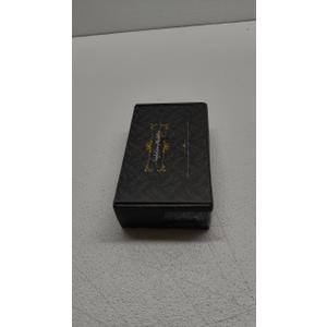 Wican Guest Towel Holder Tray for Bathroom, Acacia and Iron Napkins Holder for Powder Room Dinning Table Wooden Basket for Disposable Paper Hand Towels Black and Acacia (9.06 x 5.51 x 2.56 inchs)