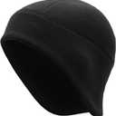Thermal Helmet Liner Tactical Beanie Hat Ear Flaps Men Winter Warm Fleece Skull Cap Moto/Cycling/Running (Black), Medium