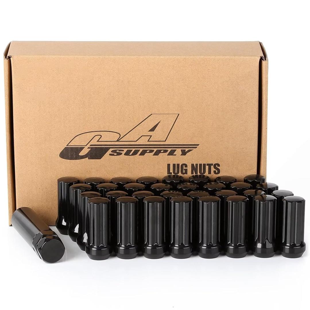 GAsupply 14x2 Lug Nuts Black, 32pcs M14x2.0 Spline Lug Nuts Closed End Drive Tuner Acorn, 2" 50mm Tall for Aftermarket Wheel Nuts, with 1 Key GAsupply 14x2 Lug Nuts Black, 32pcs M14x2.0 Spline Lug Nuts Closed End Drive Tuner Acorn, 2" 50mm Tall for Aftermarket Wheel Nuts, with 1 Key