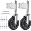 Spring Loaded Gate Casters 6 Heavy Duty Gate Caster Wheels with Hardware 600 Lbs Load Capacity, Pack of 2