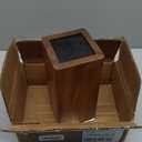 Magnetic Knife Block 360 Rotating Wood Universal Knife Holder with Four Side Ultra Strong Magnets, Knife Storage Rack with Removable Bristles, Multifunctional Storage for Kitchen Counter Top