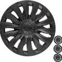 2026 Wheel Cover Compatible with Tesla Model 3 Highland 2025 18 Inch Wheels, Symmetrical Design, Matte Black Hubcap Replacement for Model 3 Accessories 2024