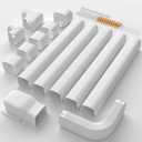 3'' 19 Ft Mini Split Line Cover Set, PVC & PP Ductless Pipe Cover Universal for Mini Split AC & Central AC, White AC Lineset Cover