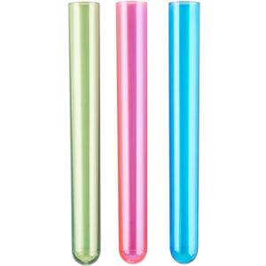 5 5/8" Neon Plastic Test Tube Shot Assorted Colors 3/4 oz Shooter - 100 Pack
