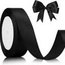 Black Ribbon for Gift Wrapping Halloween Black Satin Ribbon 1 Inch 25 Yards Gift Ribbon Thick Ribbon Fabric Ribbon Gift Wrap Ribbons for Flower Bouquets Christmas Tree Ribbon Floral Tape Party Decor