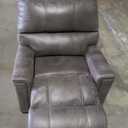 Signature Design by Ashley Navi Traditional Faux Leather Manual Rocker Recliner, Gray (Grey)