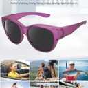 Polarized Fit Over Sunglasses for Women Men Stylish Cat Eye Wear Over Sun Glasses UV Protection (Purple)