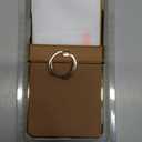 Genuine Leather Case for Samsung Galaxy Z Flip, Military-Grade Drop Protection, Hinge Protection Cover with Ring Kickstand, Gold Trim (Brown, Z Flip7)