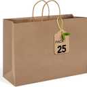 MESHA Large Brown Paper Bags with Handles 16x6x12 Inch 25 Pack Gift Shopping Bags Large Craft Bag Kraft Bag for Small Business