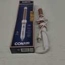 Conair Double Ceramic 1-Inch Curling Wand, Produces Flawless Waves, Curling Iron for Use on Medium and Long Hair, 30 Heat Setting Curling Iron, White