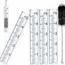 4 PCS Rain Gauge Glass Replacement Tube Best Rated for Yard Garden Outdoor Lawn, 5 inch with Tube Brush