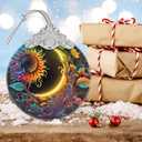 Sun and Moon Stained Glass Hanging Ornament - Christmas Tree Decoration Idea