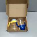 Piifur Weighted Straw Sippy Cup Spill Proof Water Bottle with Fixed Handle for Baby 6+ Months, 10 Ounce 2 Pack(Blue/Yellow)