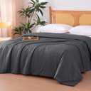 Amazon Basics Cooling Comforter, Soft Lightweight Waffle Weave Blanket for Hot Sleepers, Summer & All Season Bedding to Keep Cool for Night Sweats, 106"x90", King, Dark Gray