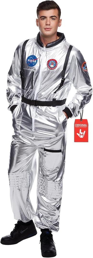 Morph Astronaut Costume Adult, Space Suit Men, Mens Halloween Costume Astronaut Suits, Nasa Costumes Adult (X-Large, Silver)