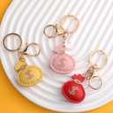 2 x Money Bag Keychain, Hand-Sewn Bag Charms for Tote Bags Purse Handbags PU Bag Accessories