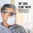3M N95 Respirator 8511, 10 Pack, NIOSH-APPROVED N95, Features 3M COOL FLOW Exhalation Valve, Relief From Dusts & Certain Particles During Sanding, Pollen, Mold Spores, Dust Particles (8511DB1-A-PS), 10 Count