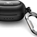 SURITCH Case for Raycon Everyday Earbuds Classic Headphones, Shockproof Magnetic Case for Raycon Bluetooth Headset True Wireless Earbuds, Protective Cover with Magnetic Lid Lock & Carabiner, Black