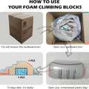 Asweets 4 in 1 Foam Climbing Blocks for Toddlers, Indoor Soft Climb and Crawl Play Climbing Toys for Creativity & Imagination, (Linen-Blue-Pink), 31.5''L x 15.4''W x 16.9''H