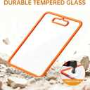 2Pcs Orange Glass Cutting Board for Kitchen, Tempered Glass Chopping Board with Non-Slip Edges, Dishwasher Safe Clear Cutting Board Set, Heat & Shatter Resistant, 15"11" & 13"9"