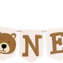 Bear Highchair Banner 1st Birthday - Beary First Birthday High Chair Banner, Bear Theme Party Supplies Decor for Anniversary, Cake Smash, Photo Prop (Tassels)