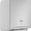 Automatic Hard Roll Paper Towel Dispenser (58710), White Mosaic Faceplate, Wall Mounted, for Commercial Hand Towels (Qty 1) (Silver)