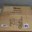 Collapsible Wagon Cart Foldable Beach Wagon with All-Terrain Wheels - 380 LBS Heavy Duty Grocery Cart for Shopping, Beach, Camping, Sports, Garden (Black) (Sable)