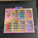 7 Day Manicure Collection - 84PC Press On Nail Set, Day-Of-The-Week Adhesive False Nails for Girls (PEACE & LOVE Collection)  Colorful Novelty Designs Stick On Nails For Kids